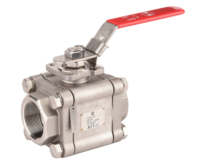 Stainless steel ball valve 703 3 piece body BW 1/2''